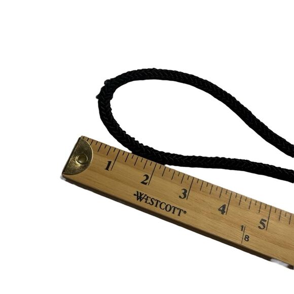 Vintage 80s Motion East Ornate Braided Macrame Belt Black Gold Sz M/L - Picture 12 of 16